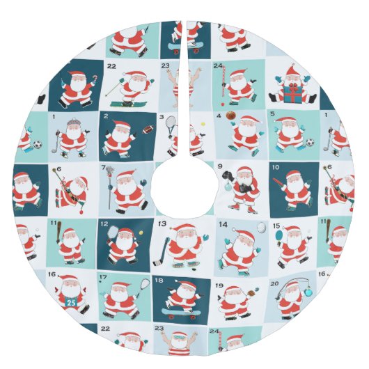 クリスマススポーツをテーマにした装飾 ブラッシュドポリエステルツリースカート (正面)