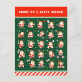 クリスマススポーツカレンダーのカウントダウン シーズンポストカード (正面)