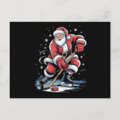 クリスマススポーツサンタ遊アイスホッケークリスマス シーズンポストカード (正面)