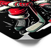 クリスマススポーツサンタ遊アイスホッケー ポスター (角)