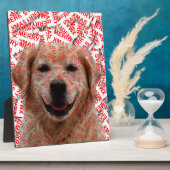 クリスマススマイルゴールデンレトリバードッグ フォトプラーク (側面)