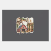 クリスマススモールタウンレトロウェスタン女性のカーボーイブーツ ラッピングペーパーシート (正面)