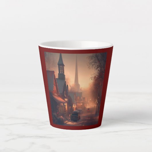 クリスマススモールタウン4 カフェラテマグ (正面)