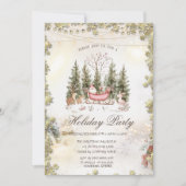 クリスマススリーサンタクロスフォレストホリデイ 招待状 (正面)