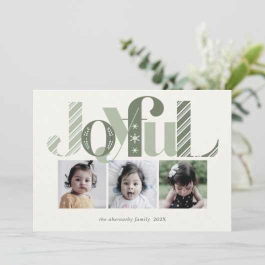 クリスマススリーフォトグラフェッドティーグリーン シーズンカード (スタンド正面)