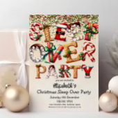 クリスマススリープオーバー誕生日パーティー 招待状