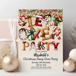 クリスマススリープオーバー誕生日パーティー 招待状