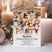 クリスマススリープオーバー誕生日パーティー 招待状