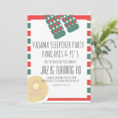 クリスマススリーポバーパジャマスパンケーキ誕生日 招待状 (スタンド正面)