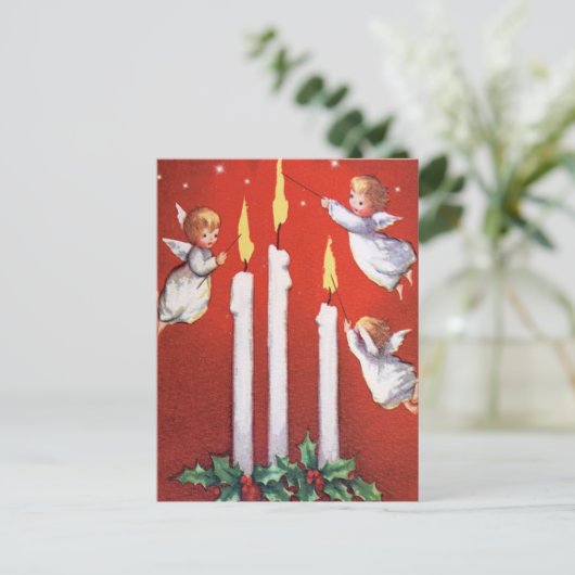 クリスマススリーリトルエンジェルズヴィンテージクリスマス ポストカード (スタンド正面)