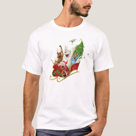 クリスマススレッジおもしろいデジタルスケッチ Tシャツ
