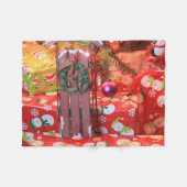 クリスマススレッド フリースブランケット (正面(横))