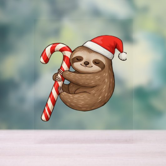 クリスマススロスハギングキャンディクラシックケーンTシャツ アクリルサイン (ニュートラル)