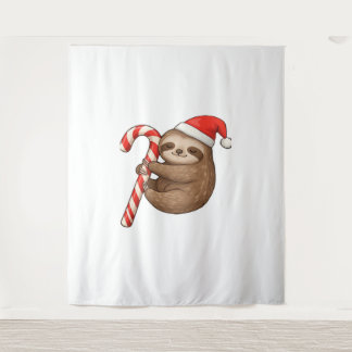 クリスマススロスハギングキャンディクラシックケーンTシャツ タペストリー