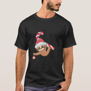 クリスマススロッスキャンディーケーンキュートスロートマスクメリーリストマ Tシャツ