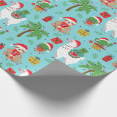 クリスマススロットとラマ模様 ラッピングペーパー (角)
