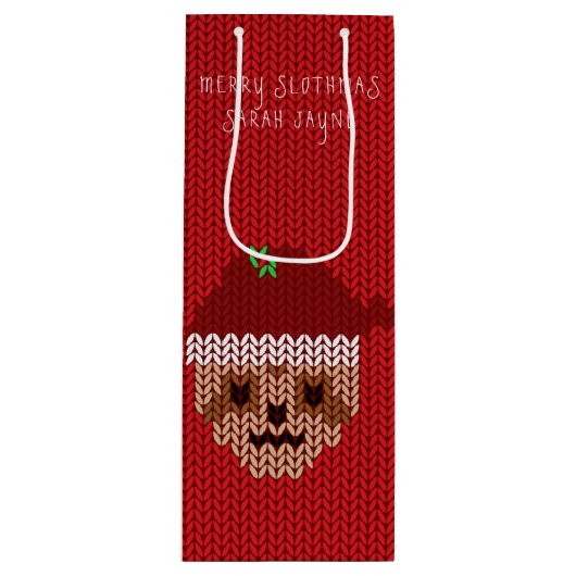 クリスマススロッメリートマスフェスティバルレッドホリデー ワインギフトバッグ (正面)