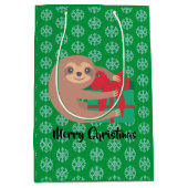 クリスマススロースとギフトグリーンスノーフレーク ミディアムペーパーバッグ (正面)