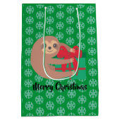 クリスマススロースとギフトグリーンスノーフレーク ミディアムペーパーバッグ (裏面)