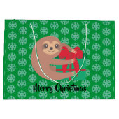 クリスマススロースとギフトグリーンスノーフレーク ラージペーパーバッグ (裏面)