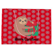 クリスマススロースとギフトレッドスノーフレーク ラージペーパーバッグ (裏面)