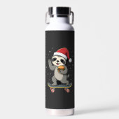 クリスマススロース Funny Christmas Skateboard Sloth ( ウォーターボトル (正面)