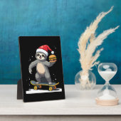 クリスマススロース Funny Christmas Skateboard Sloth ( フォトプラーク (側面)