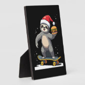 クリスマススロース Funny Christmas Skateboard Sloth ( フォトプラーク (側面)