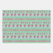 クリスマススロートリオスロッメリートマスキュートホリデー ラッピングペーパーシート (正面3)