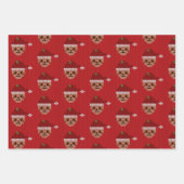 クリスマススロートリオスロッメリートマスキュートホリデー ラッピングペーパーシート (正面)