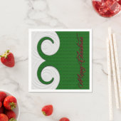 クリスマススワールグリーンとホワイトナプキン スタンダードカクテルナプキン (インサイチュ)