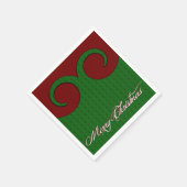 クリスマススワールレッドとグリーンナプキン スタンダードカクテルナプキン (角)