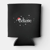 クリスマスス信じススノーフレークスサンタハット 缶クーラー (正面)