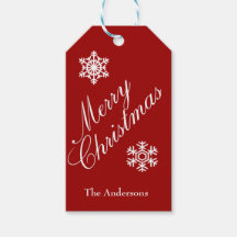 クリスマスス赤と白ノーフレークスギフトラベル