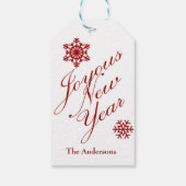 クリスマスス赤と白ノーフレークスギフトラベル ギフトタグ (裏面)