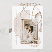 クリスマスス金ゴールドボホモダンジオメトリックフォトホリデーカード シーズンカード (正面/裏面)