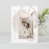 クリスマスス金ゴールドボホモダンジオメトリックフォトホリデーカード シーズンカード (スタンド正面)