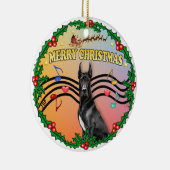 クリスマスス音楽(gr) - Black Great Dane セラミックオーナメント (右)