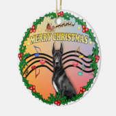 クリスマスス音楽(gr) - Black Great Dane セラミックオーナメント (左)