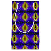 クリスマスズアートデコオンパープルイエローレインボー スモールペーパーバッグ (正面)