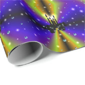 クリスマスズアートデコオンパープルイエローレインボー ラッピングペーパー (ロールコーナー)