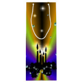 クリスマスズアートデコオンパープルイエローレインボー ワインギフトバッグ (裏面)