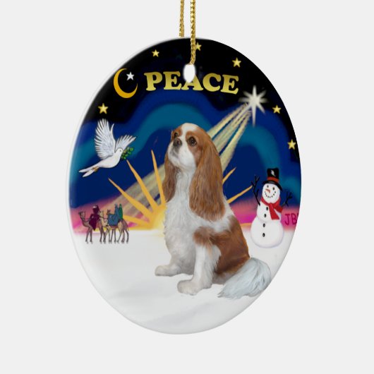 クリスマスズサンライズブレンハイムカバリエ セラミックオーナメント (右)