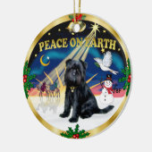 クリスマスズサンライズ – ブリュッセルグリフォン（赤） セラミックオーナメント (左)