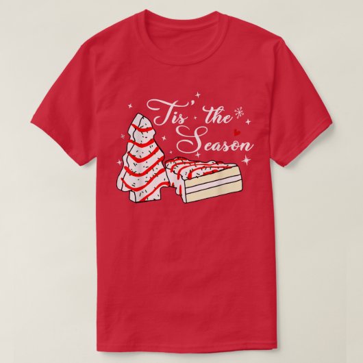 クリスマスズザシーズンクリスマスツリーケーキDebbie Be Tシャツ (デザイン正面)