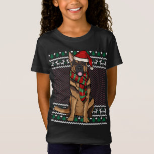 クリスマスズドイツ羊飼い犬サンタハット醜いクリスマス Tシャツ