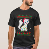 クリスマスズブリーセータークリスマスライトネコちゃんラブ Tシャツ (正面)