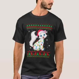 クリスマスズブリーセータークリスマスライトネコちゃんラブ Tシャツ