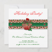 クリスマスズホリデーカップケーキゼブラレオパードハートスクエア 招待状 (裏面)