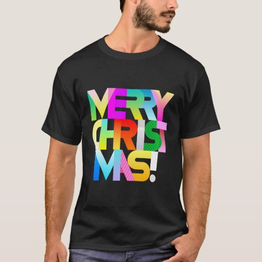 クリスマスズユニークメリークリスマスグリーティングハッピーホリダ Tシャツ (正面)